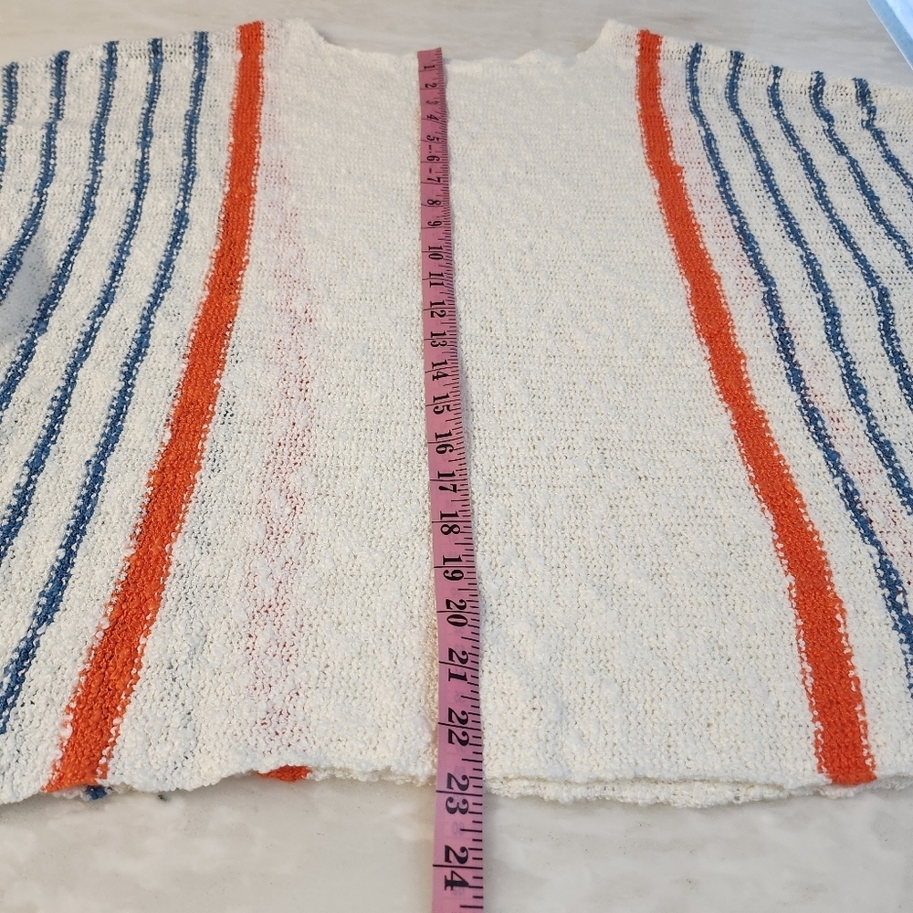 Women's All Season  Striped Sweater - , Orange, Blue, Pink Size 2X - Picture 5 of 6